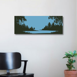 Rustic Natur Scene med Vatten kropp Poster