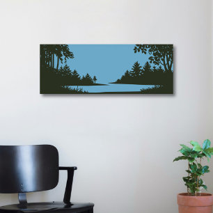 Rustic Natur Scene med Vatten kropp Poster