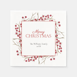 Rustic Natural Berry God jul Pappersservett