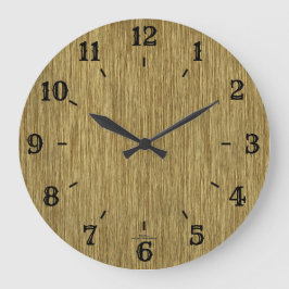 Rustic Natural Grainy Wood-look Clock Stor Klocka
