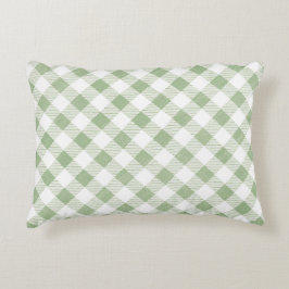 Rustic Natural Sage Gingham Play Prydnadskudde