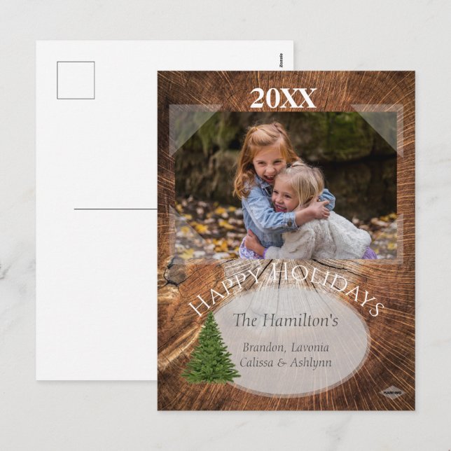 Rustic Naturalist Helgdag Post Card HAMbyWG Helg Vykort (Fram/baksida)