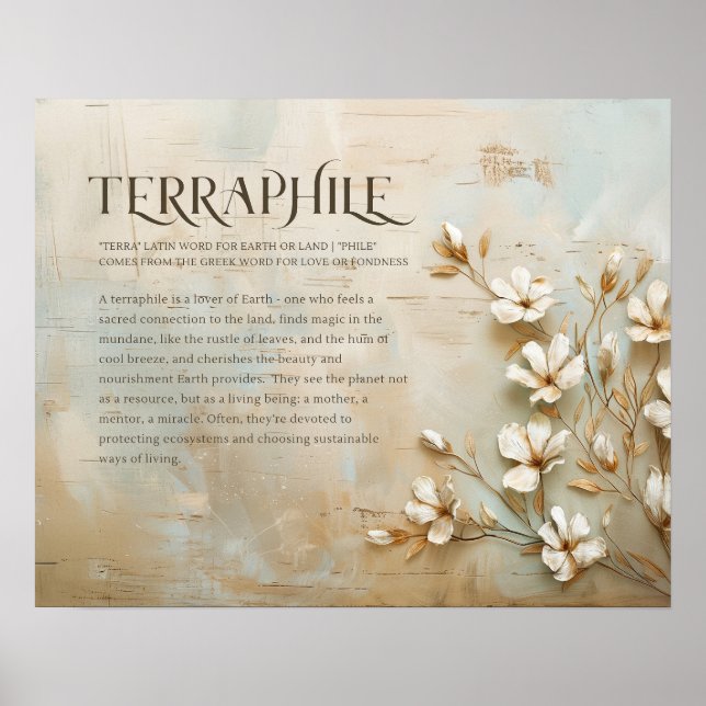 Rustic Nature Earth Wall Art, Terraphile 20"x16" Poster (Framsidan)