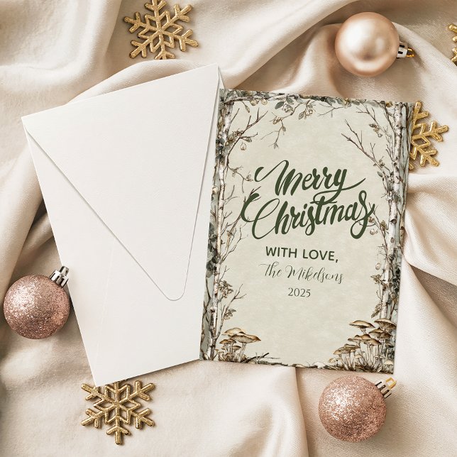 Rustic Nature-Inspired Holiday Julkort (Skapare uppladdad)