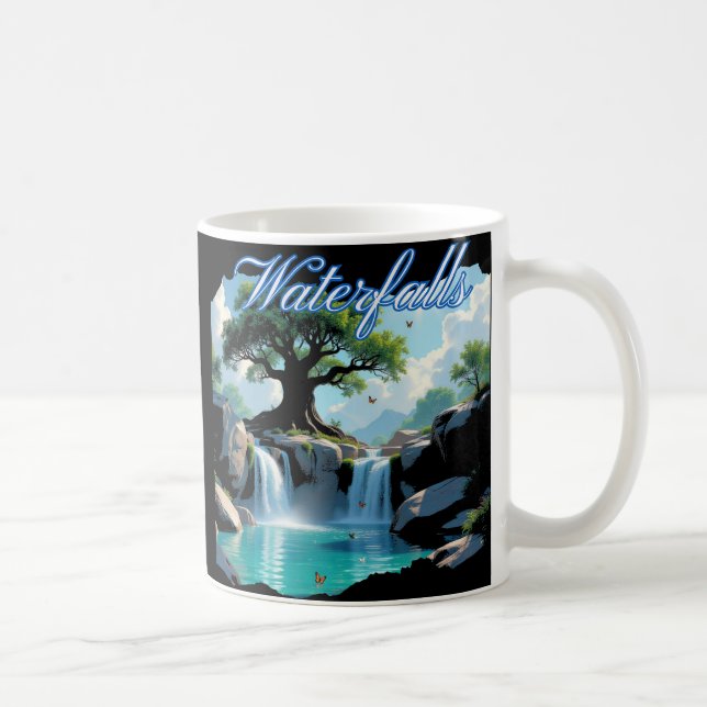 Rustic Nature Walk to Outdoor Waterfalls Kaffemugg (Höger)