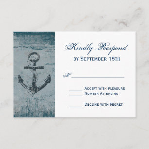 Rustic Nautical Anchor Bröllop OSA Card Kort