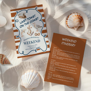 Rustic Nautical Anchor och Dolphin Bachelorette Inbjudningar