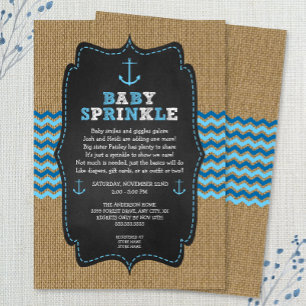 Rustic Nautical baby sprinkle-inbjudningar Inbjudningar