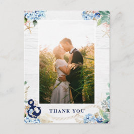 Rustic Nautical Beach Wedding Photo Tack Vykort