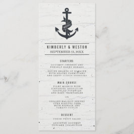 Rustic Nautical Bröllop Menu Meny