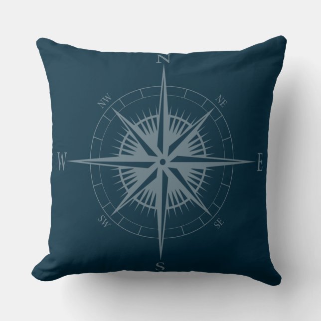 Rustic Nautical Compass Kudde (Framsida)