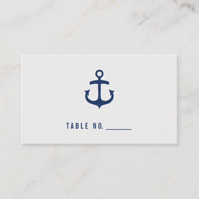 Rustic Nautical Guest Escort Cards/Navy Placeringskort (Framsida)