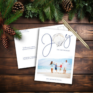 Rustic Nautical Jul Joy Helgdag Photo Helg Vykort