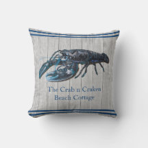 Rustic Nautical Navy lobster Coastal Grått wood