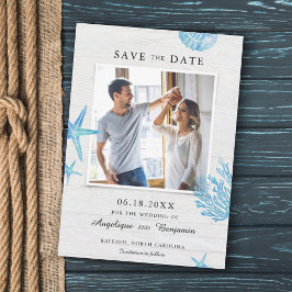 Rustic Nautical Seashells Spara datumet