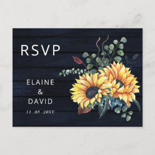Rustic Navy Barn Wood Land Sunwers OSA Inbjudan Vykort