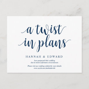 Rustic Navy Blue, a twist in plans, bogserat uppsk Vykort