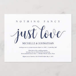 Rustic Navy Blue Bröllop Elopement Recept Inbjudningar