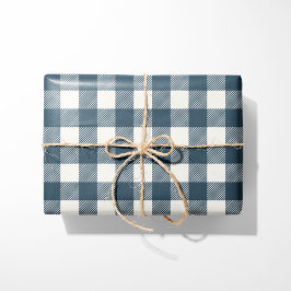 Rustic Navy Blue Buffalo Play Presentpapper