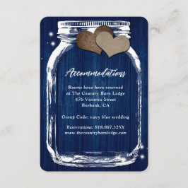 Rustic Navy Blue Mason Burk Wood Accommodation Car Tilläggskort