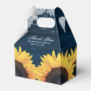 Rustic Navy Blue Wood Sunsun Bröllop Presentaskar