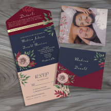 Rustic Navy Burgundy Bröllop