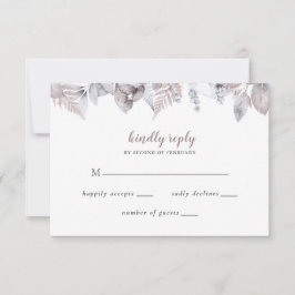Rustic Navy Mauve Blommigten Botanical Bröllop OSA Kort