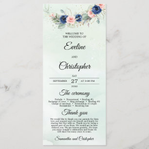 Rustic Navy och Blommigt Greenery Wandeine Program