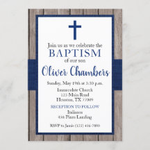 Rustic Navy & Wood Boy Baptism
