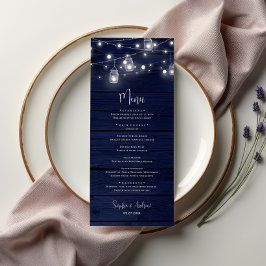 Rustic Navy Wood Mason Burk Light Flat Menu Meny