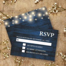 Rustic Navy Wood String Ljus OSA kort