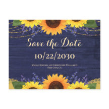 Rustic Navy Wood Sunsun Bröllop spara datum