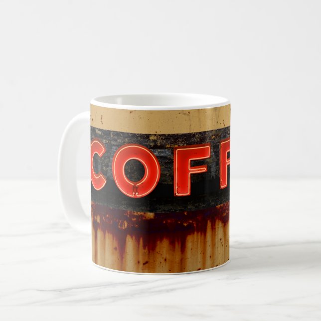 Rustic Neon-kaffeskylt Kaffemugg (Framsida vänster)