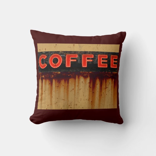 Rustic Neon-kaffeskylt Kudde (Framsida)