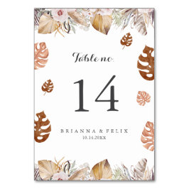 Rustic Neutral Boho Wedding Table Number Bordsnummer