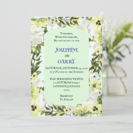Rustic Neutral Floral Wedding Invitation Inbjudningar
