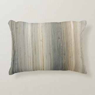 Rustic Neutral Gray Brown Abstract Stripe Prydnadskudde