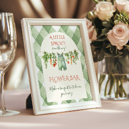 Rustic Neutral Sprout Baby Shower Flower Bar Poster