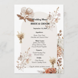 Rustic Neutral Wedding Menu Design Meny