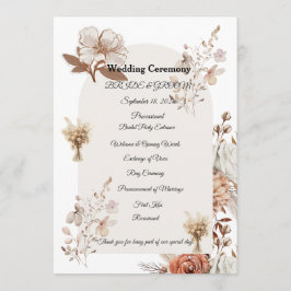 Rustic Neutral Wedding Program