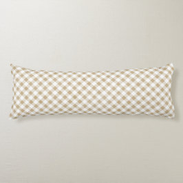 Rustic Neutralt Beige Gingham Play Kroppskudde