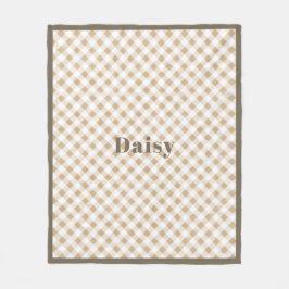 Rustic Neutralt Beige Gingham Play Namn Fleecefilt