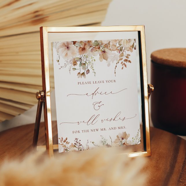 Rustic Neutralt Boho Blommigt Advice och Önskemål  Poster (Skapare uppladdad)