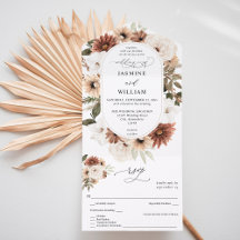 Rustic Neutralt Boho Blommigt Bröllop