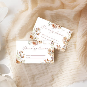 Rustic Neutralt Boho Blommigt Hur många Kisses-spe Tilläggskort