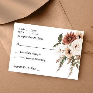 Rustic Neutralt Boho Blommigt on Meal OSA Kort