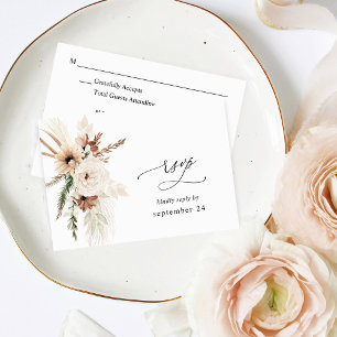Rustic Neutralt Boho Blommigt w Meal OSA 2 Kort
