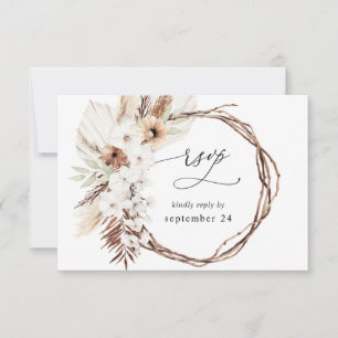 Rustic Neutralt Boho Blommigt w Meal OSA 3 Kort