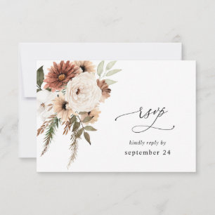 Rustic Neutralt Boho Blommigt w Meal OSA Kort