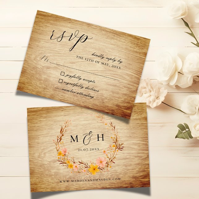 Rustic Neutralt Boho Wildbloms utandningsluftutsee OSA Kort (Skapare uppladdad)